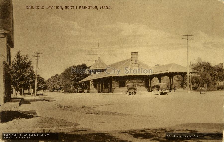 Postcard: Railroad Station, North Abington, Massachusetts